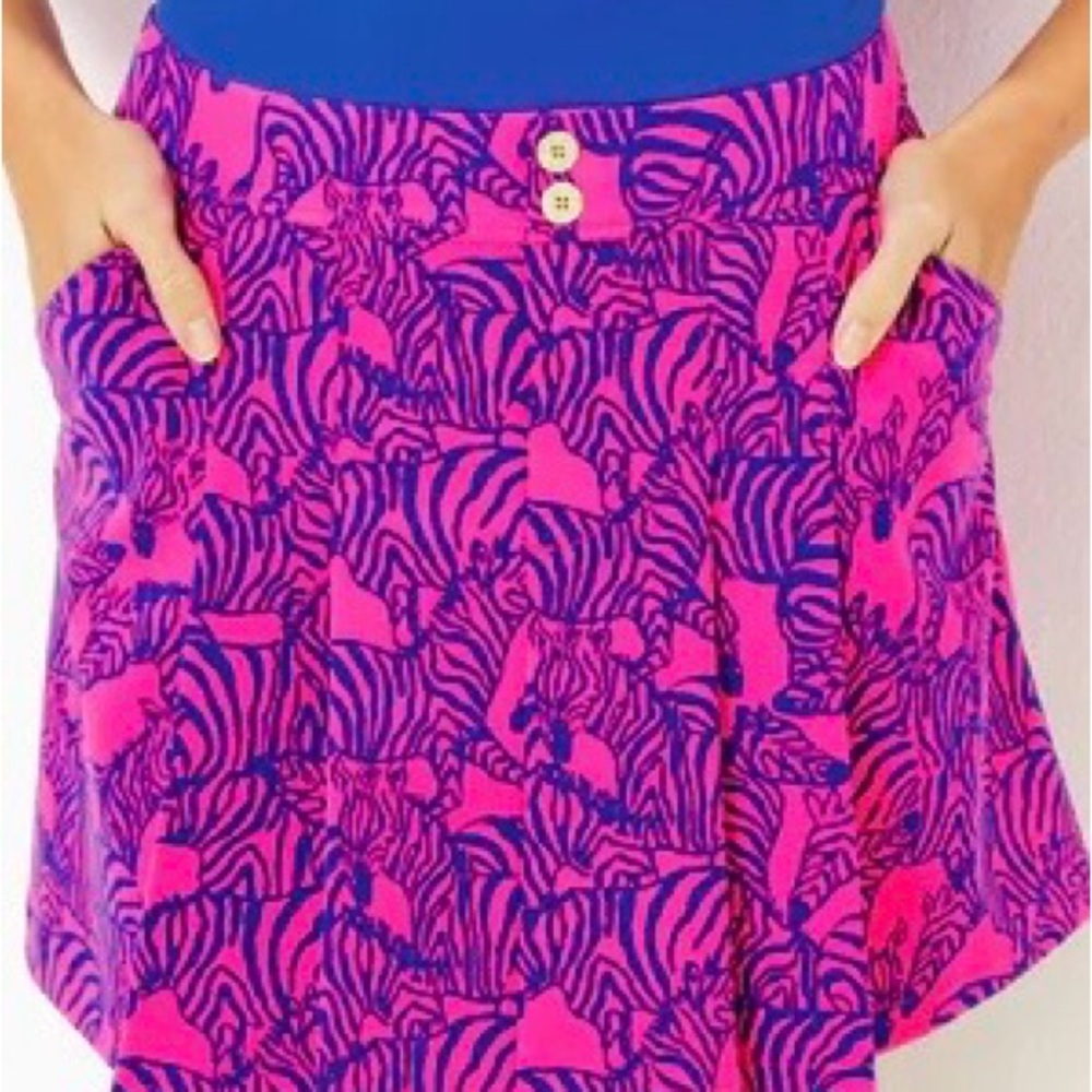 Lilly Pulitzer Pink and Purple Zebra print Kimika skort upf 50+ Luxletic